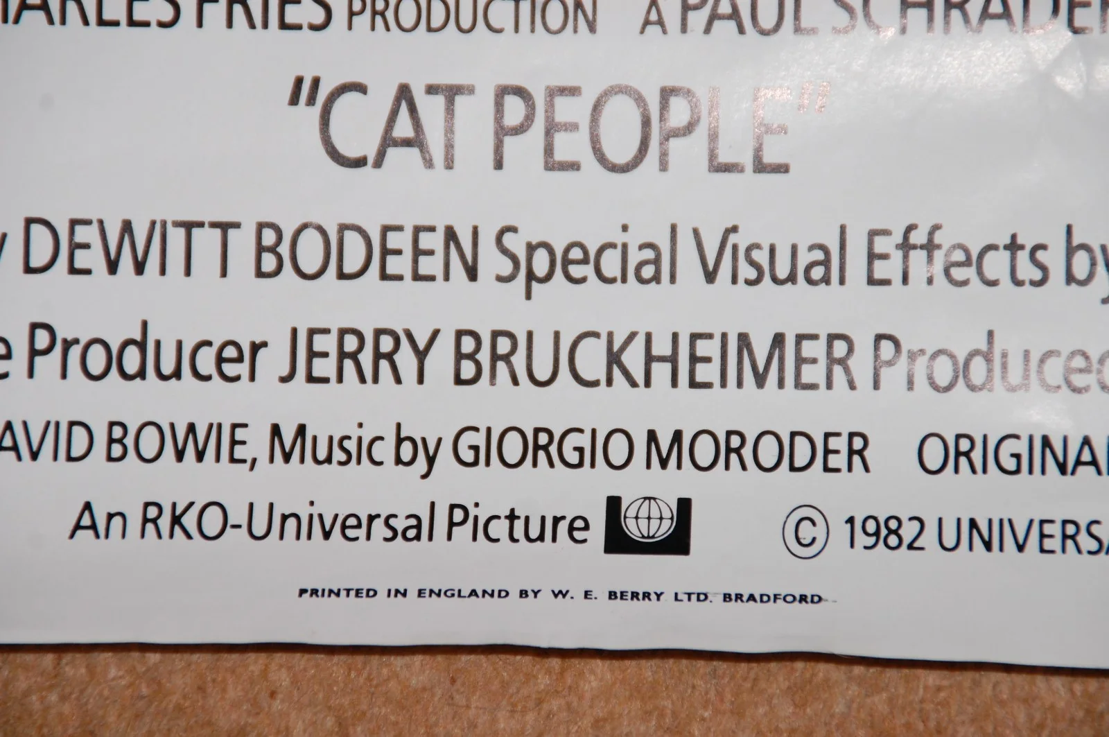 NASTASSJA KINSKI in CAT PEOPLE (1982) - RARE ORIG. ROLLED UK 1-SHEET POSTER, изображение 5