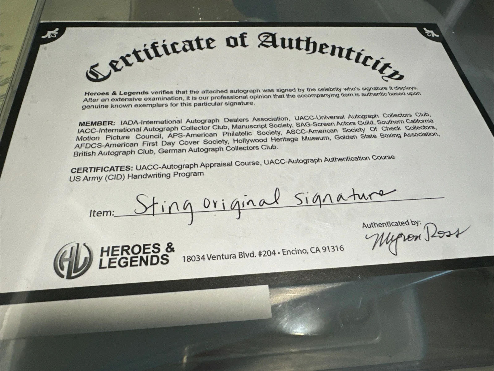 Autograph Signed Sting -The Police -Gordon Sumner- Cut Signature W/ COA🎸🔥, image 2