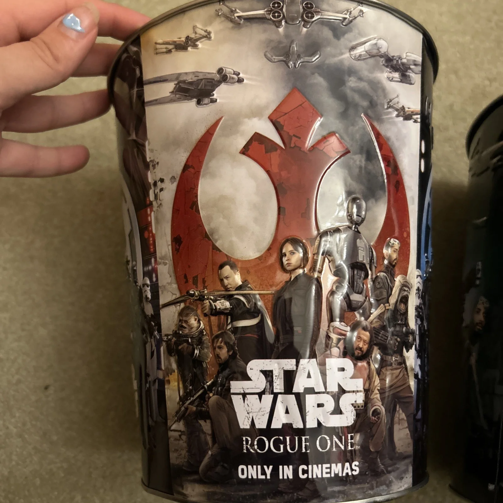 Star Wars Rogue One 2016 Movie Promo Golden Link Embossed Metal Popcorn Buckets, изображение 2