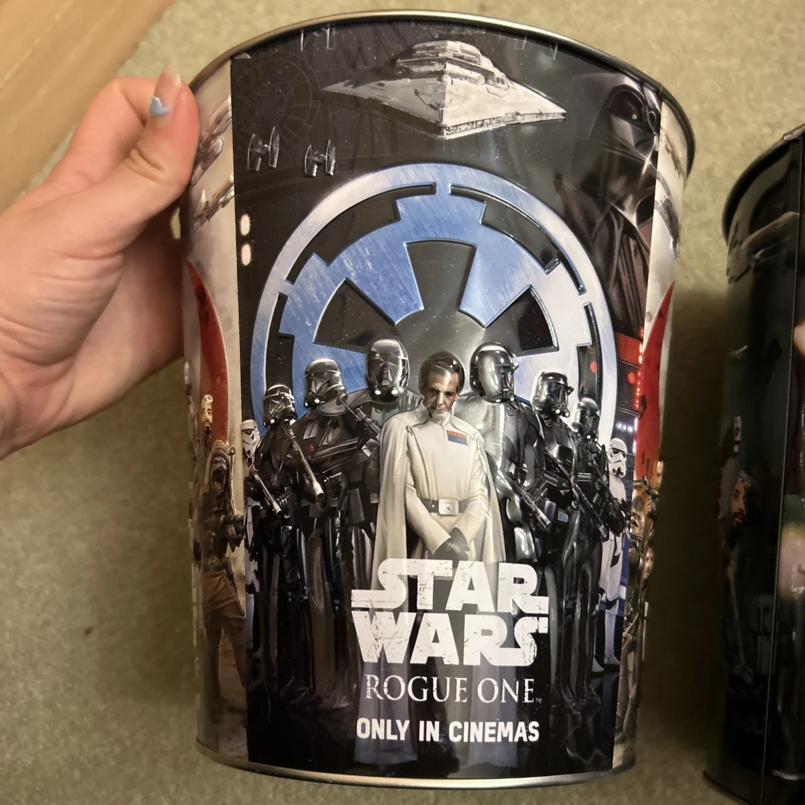 Star Wars Rogue One 2016 Movie Promo Golden Link Embossed Metal Popcorn Buckets, изображение 3