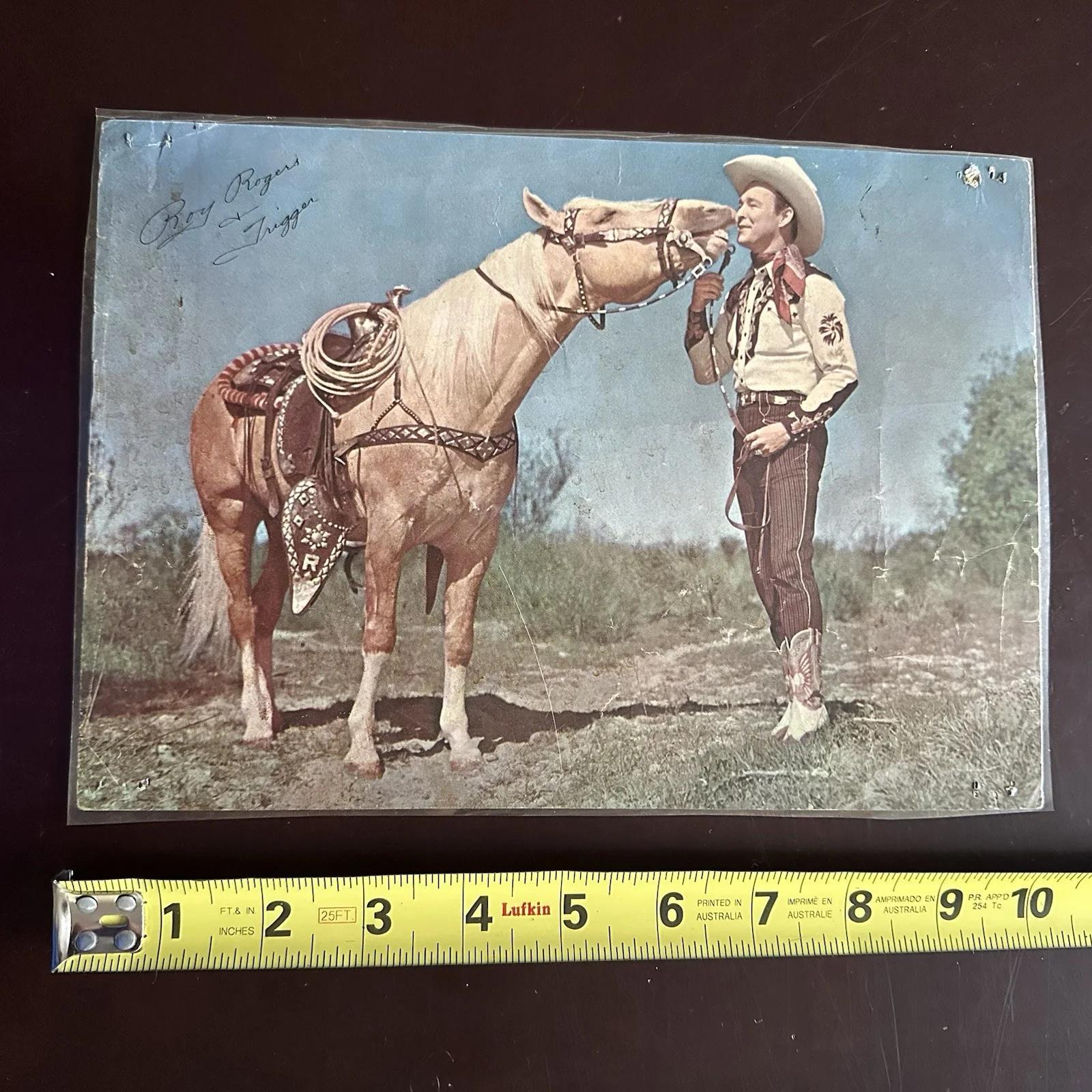 Roy Rogers — Vtg 50’s Roy Rogers SIGNED Roy Trigger Horse Photo palomino Cowboy Happy Trails, изображение 4