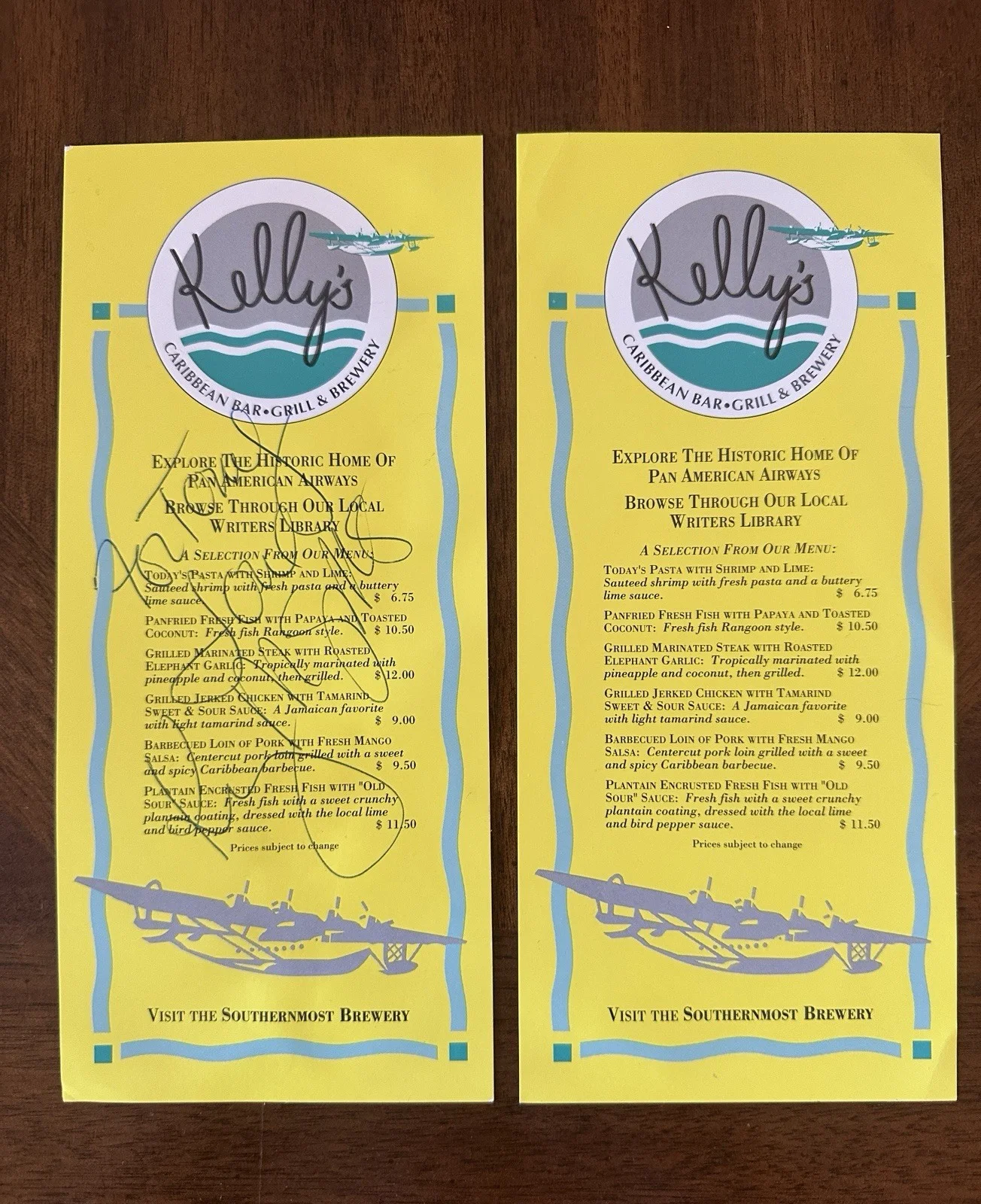 Kelly McGillis — Kelly McGills Autographed Menu Hand Signed Wet Signature Top Gun Movie