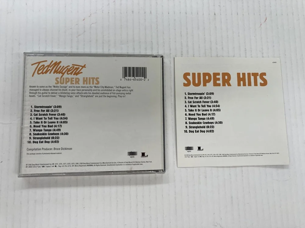 TED NUGENT SUPER HITS CD CASE SIGNED *NO DISC CASE ONLY, image 3