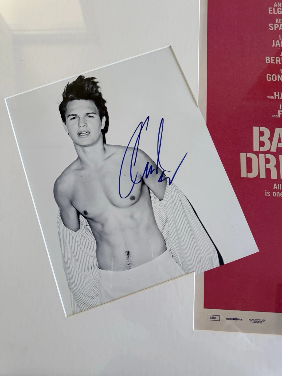 Ansel Elgort Signed Photo + Baby Driver Poster – Professionally Framed w/ COA, image 2