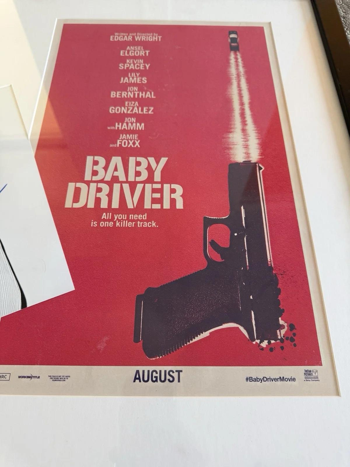 Ansel Elgort Signed Photo + Baby Driver Poster – Professionally Framed w/ COA, image 3