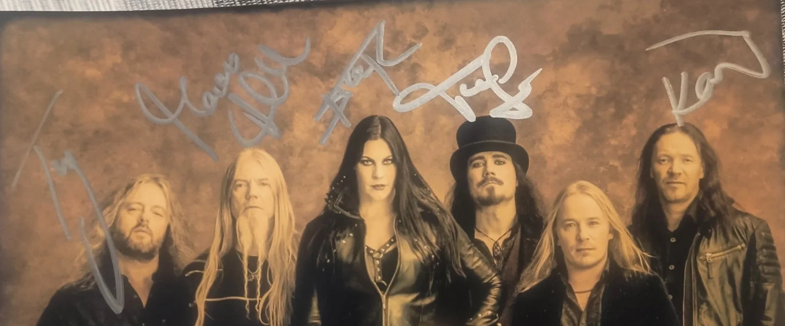 Nightwish original hand signed autographed band photo,Tuomas Holopainen,Floor, image 2