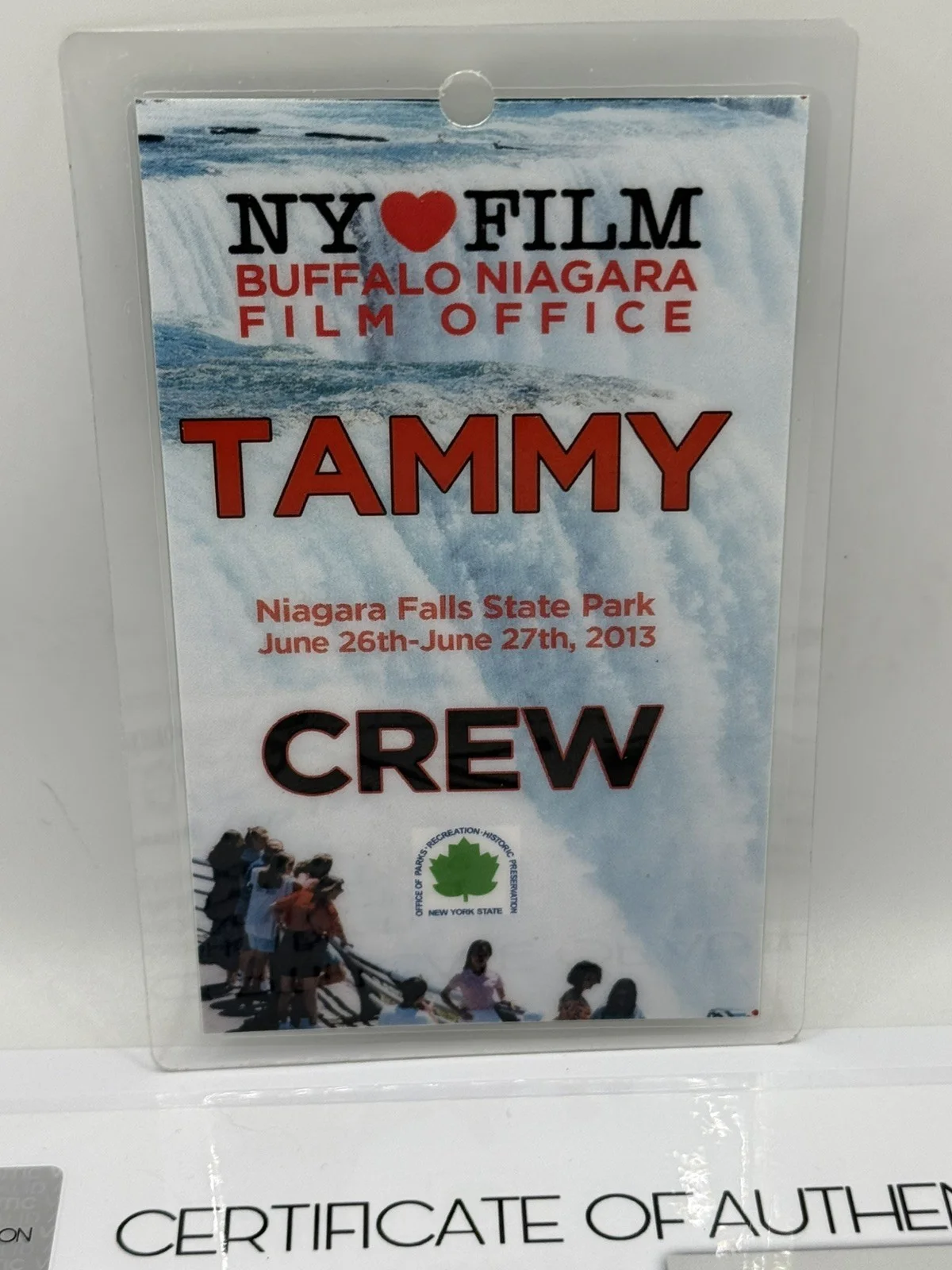 Authentic TAMMY Crew Pass - Niagara Falls Shoot - Melissa McCarthy Prop w/ COA, image 2