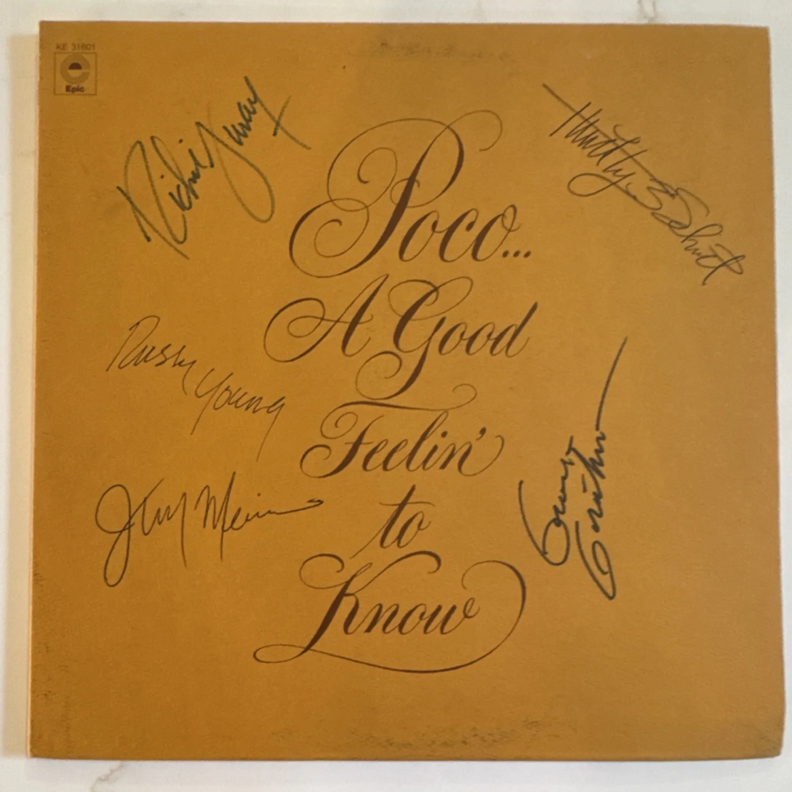 Poco A Good Feelin' to Know Autographed Vinyl Signed by Furay, Messina, Young, image 2