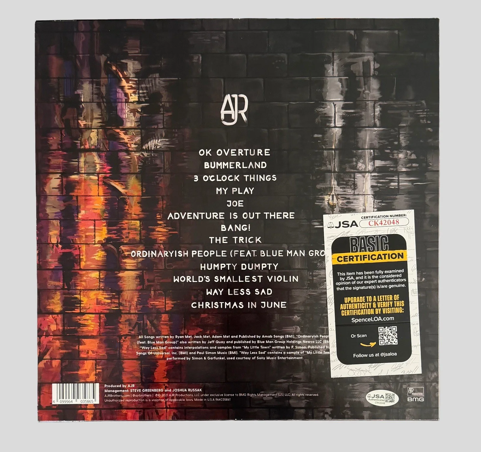 AJR BAND SIGNED OK ORCHESTRA VINYL RECORD BANG! JACK + RYAN MET w/JSA COA!, image 4