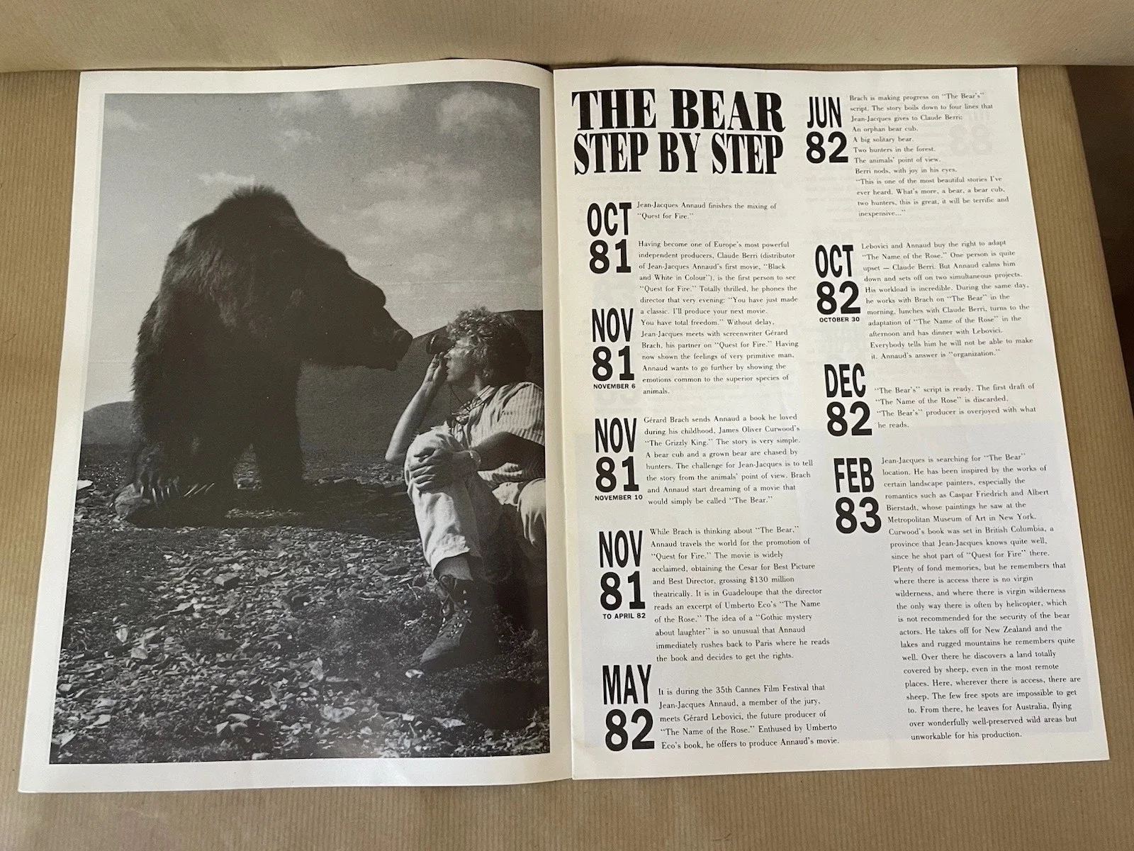 The Bear Movie Information Press Pack. A4 Vintage Film 1988. Jean-Jacques Annaud, изображение 3