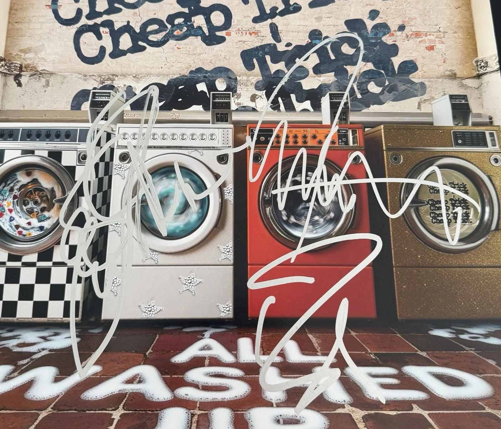 CHEAP TRICK SIGNED ALL WASHED UP VINYL RICK NIELSEN + ROBIN + TOM w/JSA COA!, изображение 2