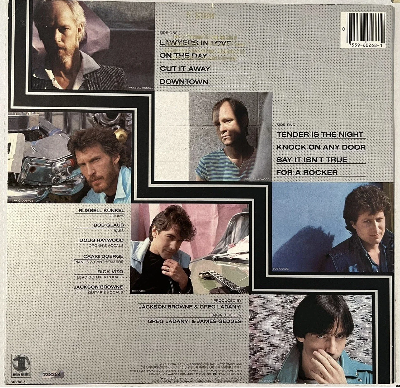 Jackson Browne Signed Lp Record With COA Original Lawyers In Love 1983 Album, изображение 2
