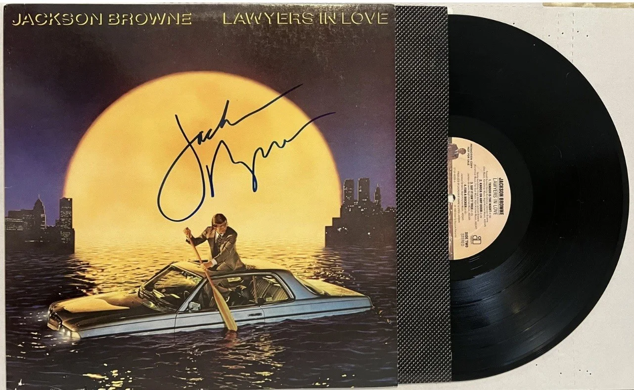 Jackson Browne Signed Lp Record With COA Original Lawyers In Love 1983 Album, изображение 3