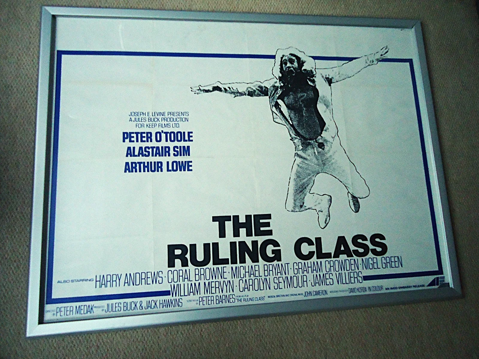 THE RULING CLASS UK QUAD FILM POSTER 1972 VINTAGE PETER O` TOOLE 54YRS OLD RARE, изображение 2
