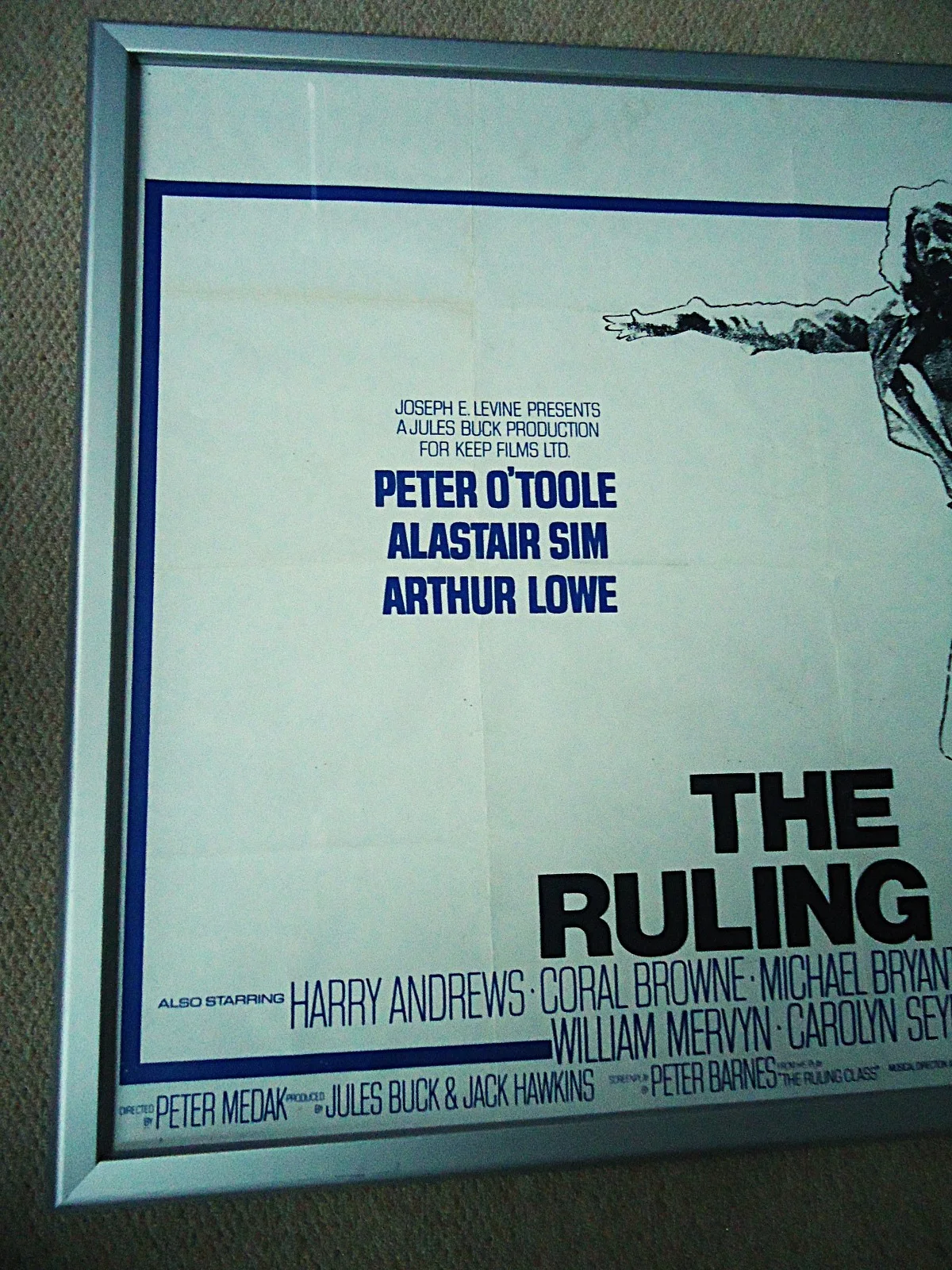 THE RULING CLASS UK QUAD FILM POSTER 1972 VINTAGE PETER O` TOOLE 54YRS OLD RARE, изображение 3