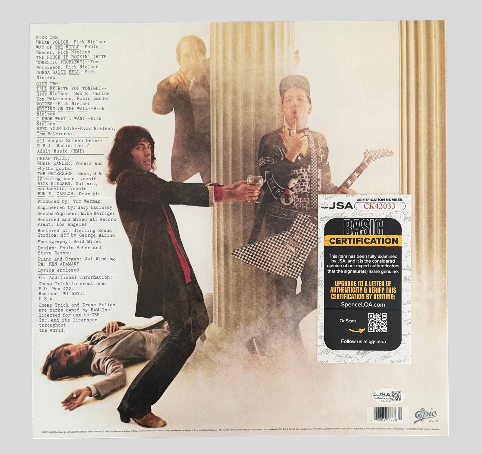 CHEAP TRICK SIGNED DREAM POLICE VINYL RICK NIELSEN & ROBIN ZANDER w/JSA COA!, изображение 2