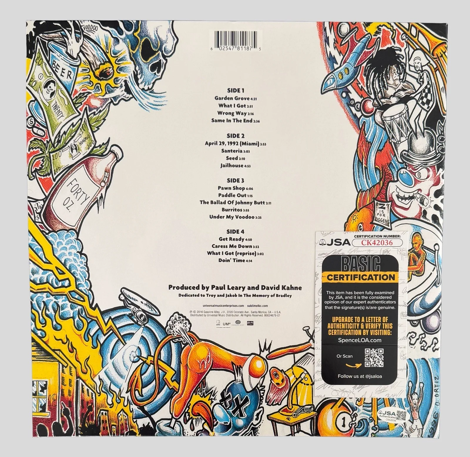 ERIC WILSON SUBLIME SIGNED SUBLIME VINYL LP RECORD AUTOGRAPHED w/JSA COA!, image 2