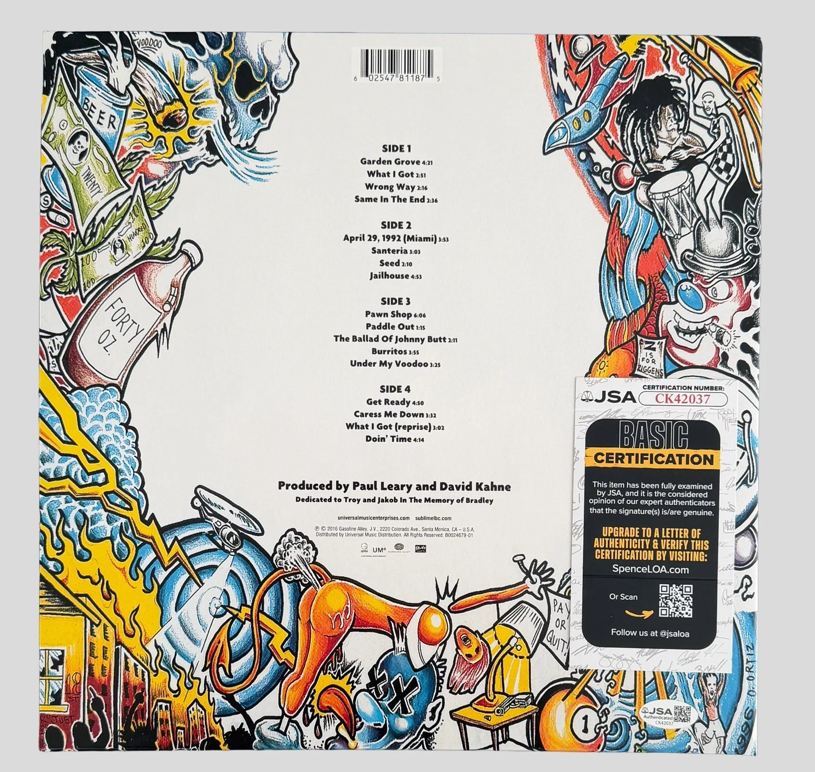 ERIC WILSON SUBLIME SIGNED SUBLIME VINYL LP RECORD AUTOGRAPHED w/JSA COA!, image 2