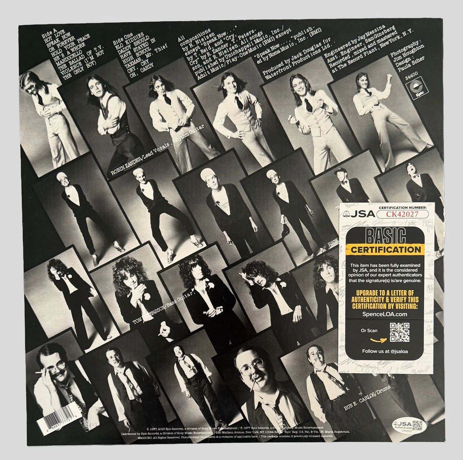 CHEAP TRICK SIGNED VINYL RECORD RICK NIELSEN + ROBIN ZANDER + TOM w/JSA COA!, image 4