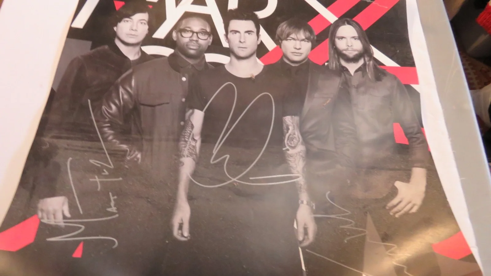 Hand Signed Maroon 5 Band Civic Tour Poster Autograph By Band, изображение 3