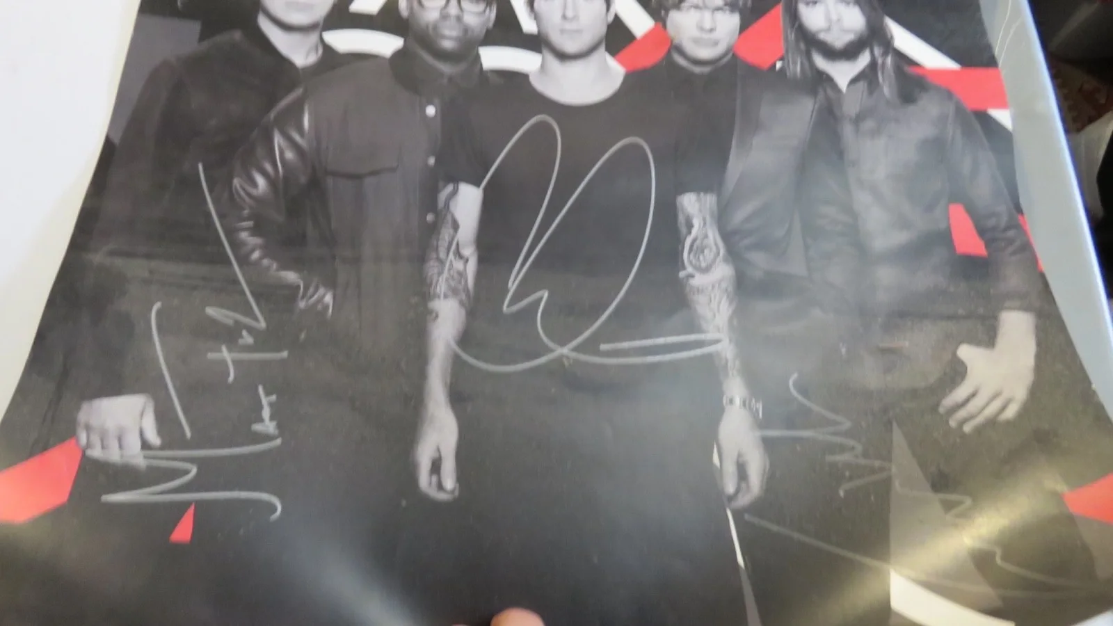 Hand Signed Maroon 5 Band Civic Tour Poster Autograph By Band, изображение 5