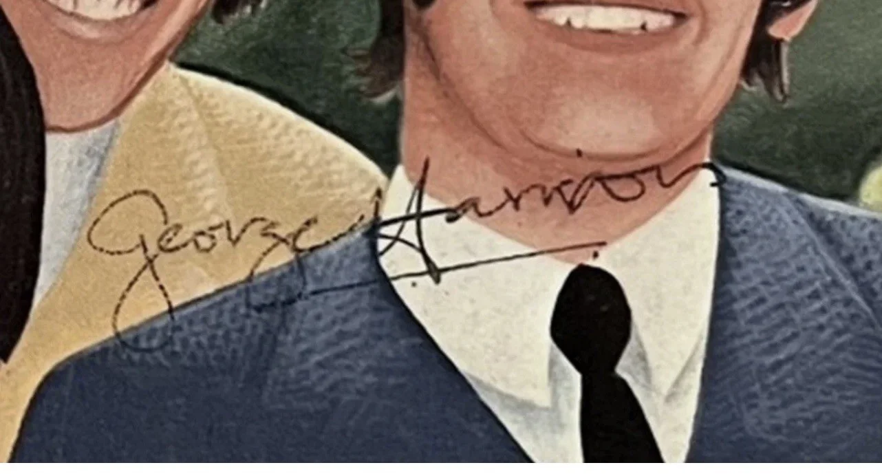 Beatles George Harrison Paul McCartney Ringo Starr Yoko Ono Signed With COA, image 2