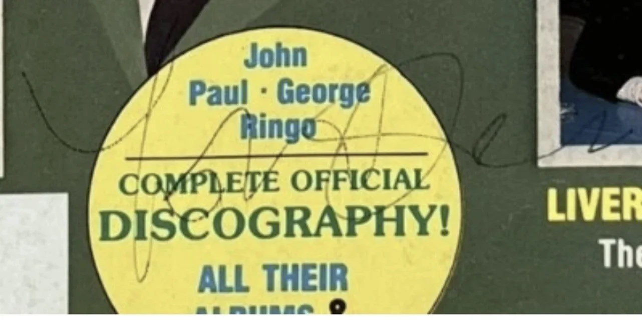 Beatles George Harrison Paul McCartney Ringo Starr Yoko Ono Signed With COA, image 5