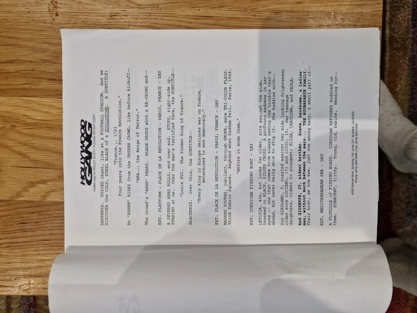 Watermarked Production Script For Unproduced Napoleon Boneparte Biopic., image 3