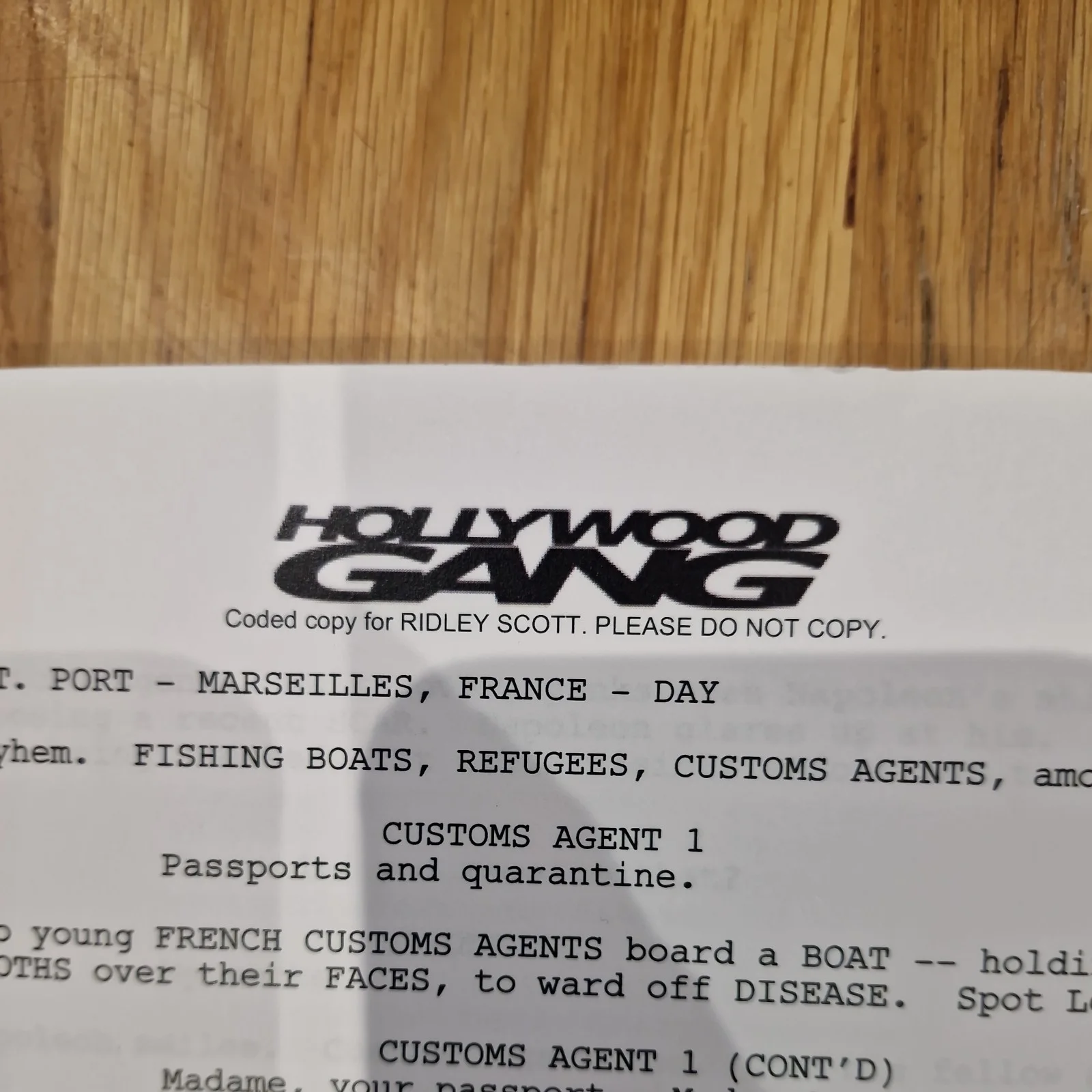 Watermarked Production Script For Unproduced Napoleon Boneparte Biopic., image 4