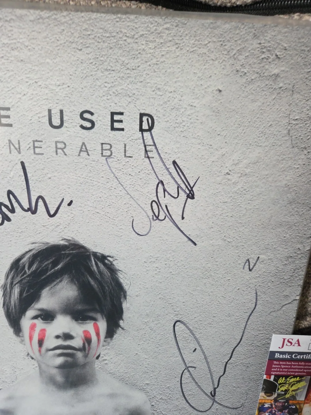 The USED Band Signed Vulnerable Vinyl All 4 Bert Signed 2x Jsa Cert!!, image 5