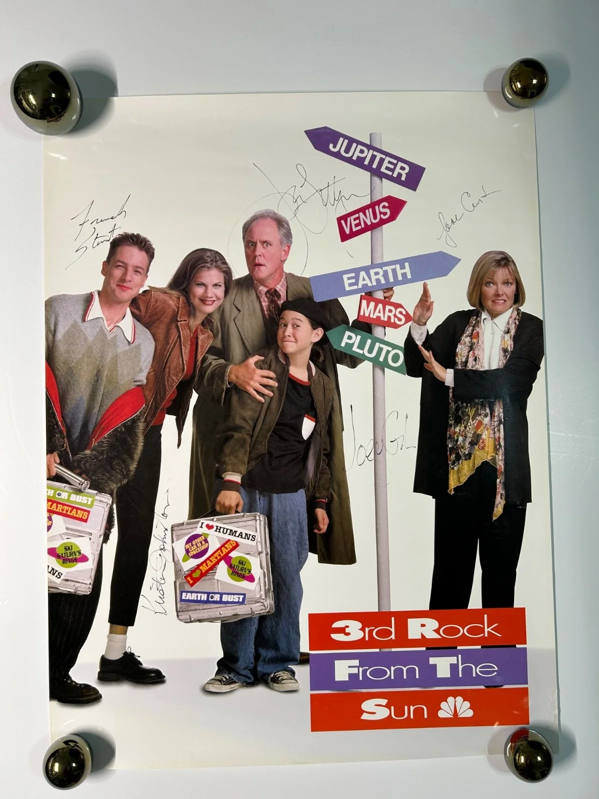 Joesph Gordan Lovett — ULTRA RARE 3rd Rock From the Sun CAST SIGNED poster Lithgow Joseph Gordon Levitt, изображение 2
