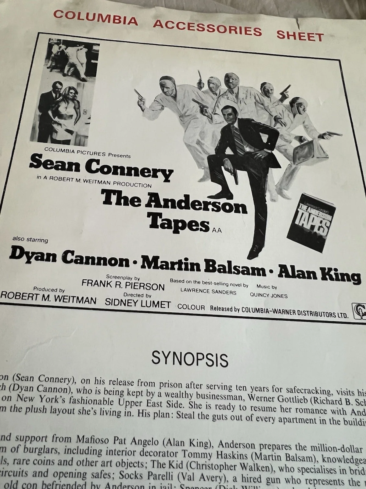 4FILM SYNOPSIS- CANDY,THE ANDERSON TAPES Sean Connery,QUEIMADA Brando,M BACH, изображение 5