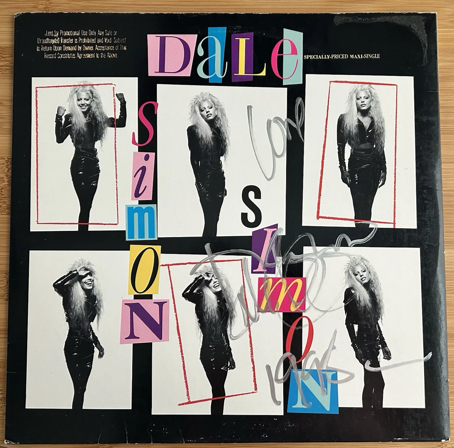 Dale Bozzio (Missing Persons) "Simon Simon" 12-Inch Vinyl Single Promo - Signed, image 2