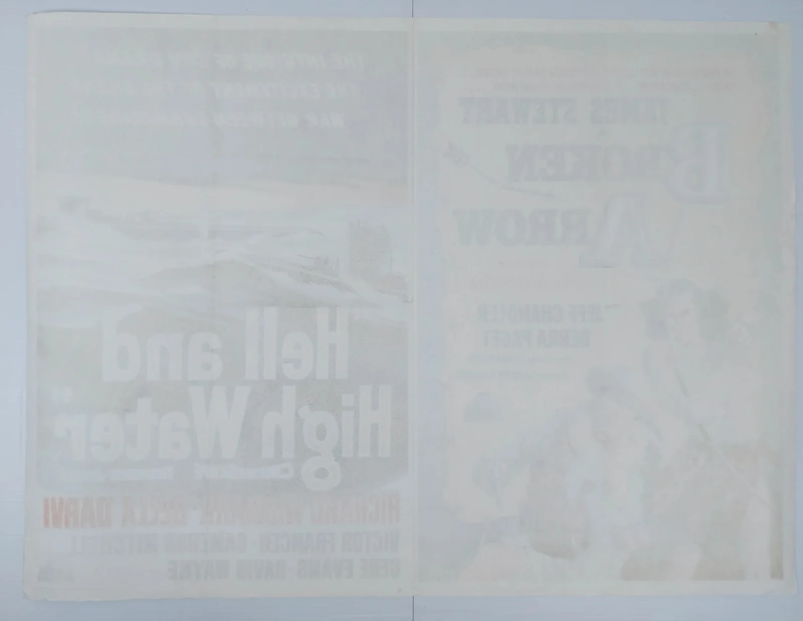 BROKEN ARROW / HELL HIGH WATER ORIGINAL UK QUAD DB FILM POSTER 1950/53, image 3