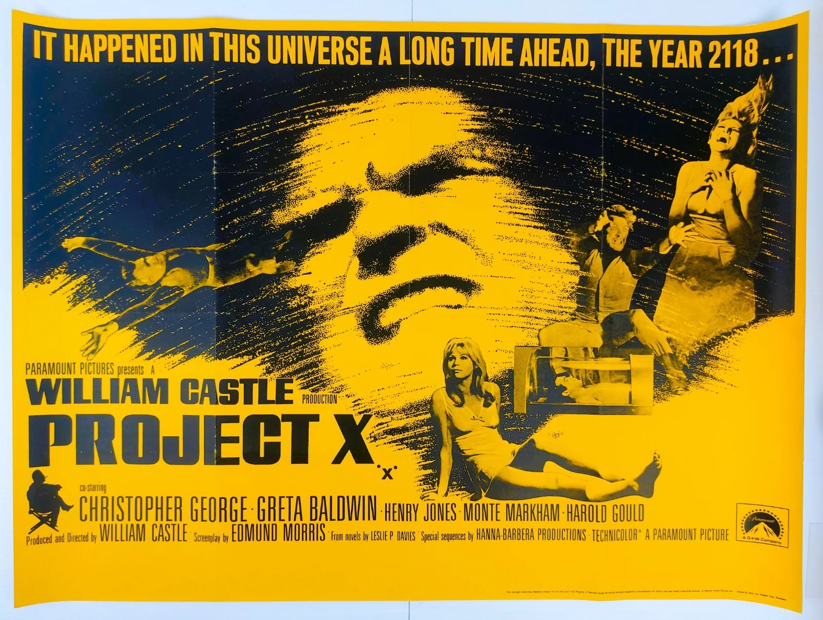 PROJECT X ORIGINAL UK QUAD MOVIE POSTER 1968, image 2