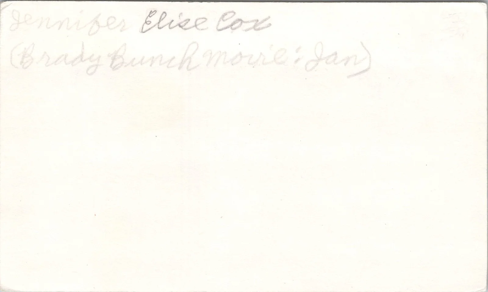 Jennifer Elise Cox — Jennifer Elise Cox Signed 3x5 Index Card Jan Brady Bunch Autographed, изображение 2