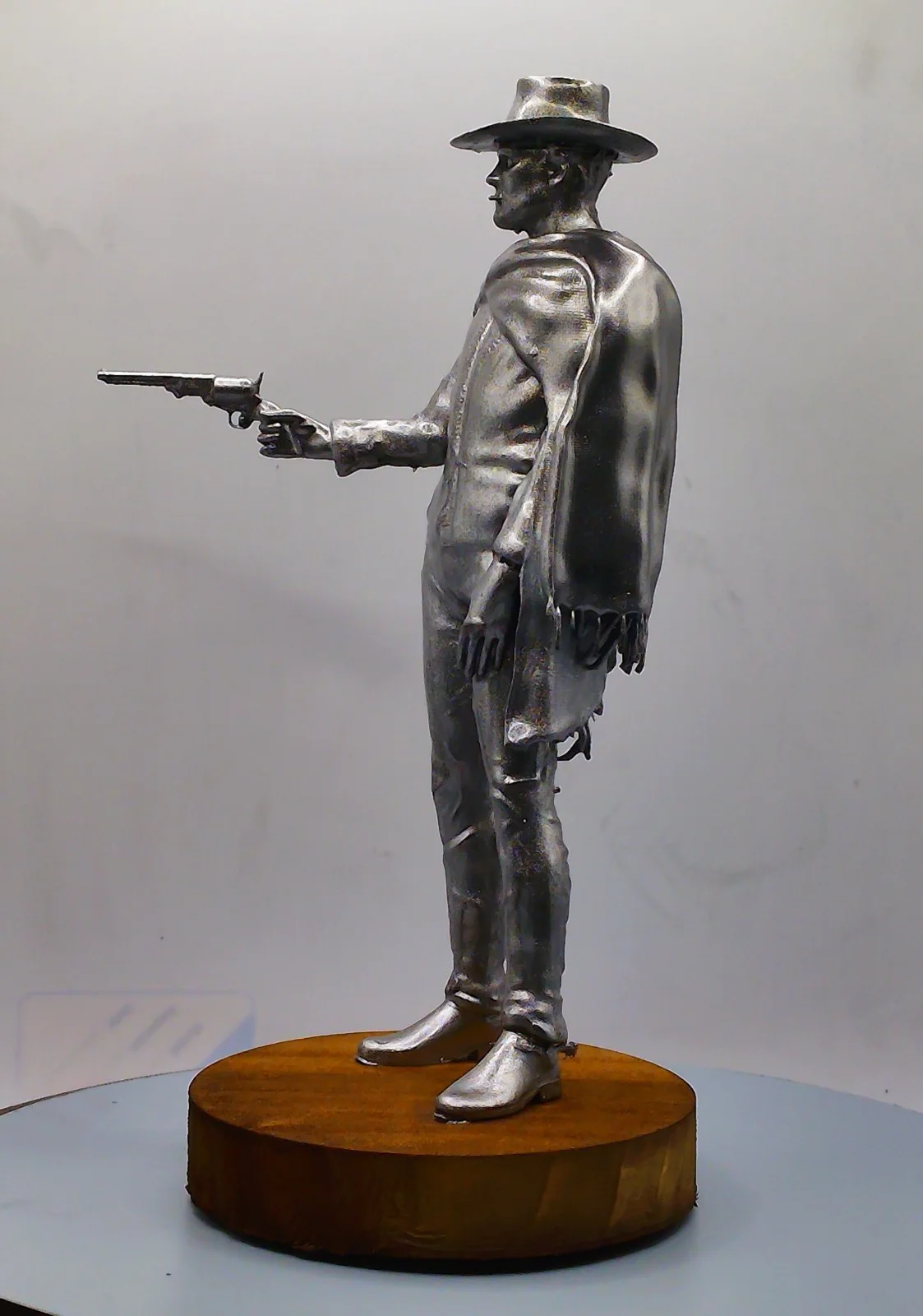 Clint Eastwood 'The Good' Statue - Metallic Silver Finish By Cave Craft, image 2