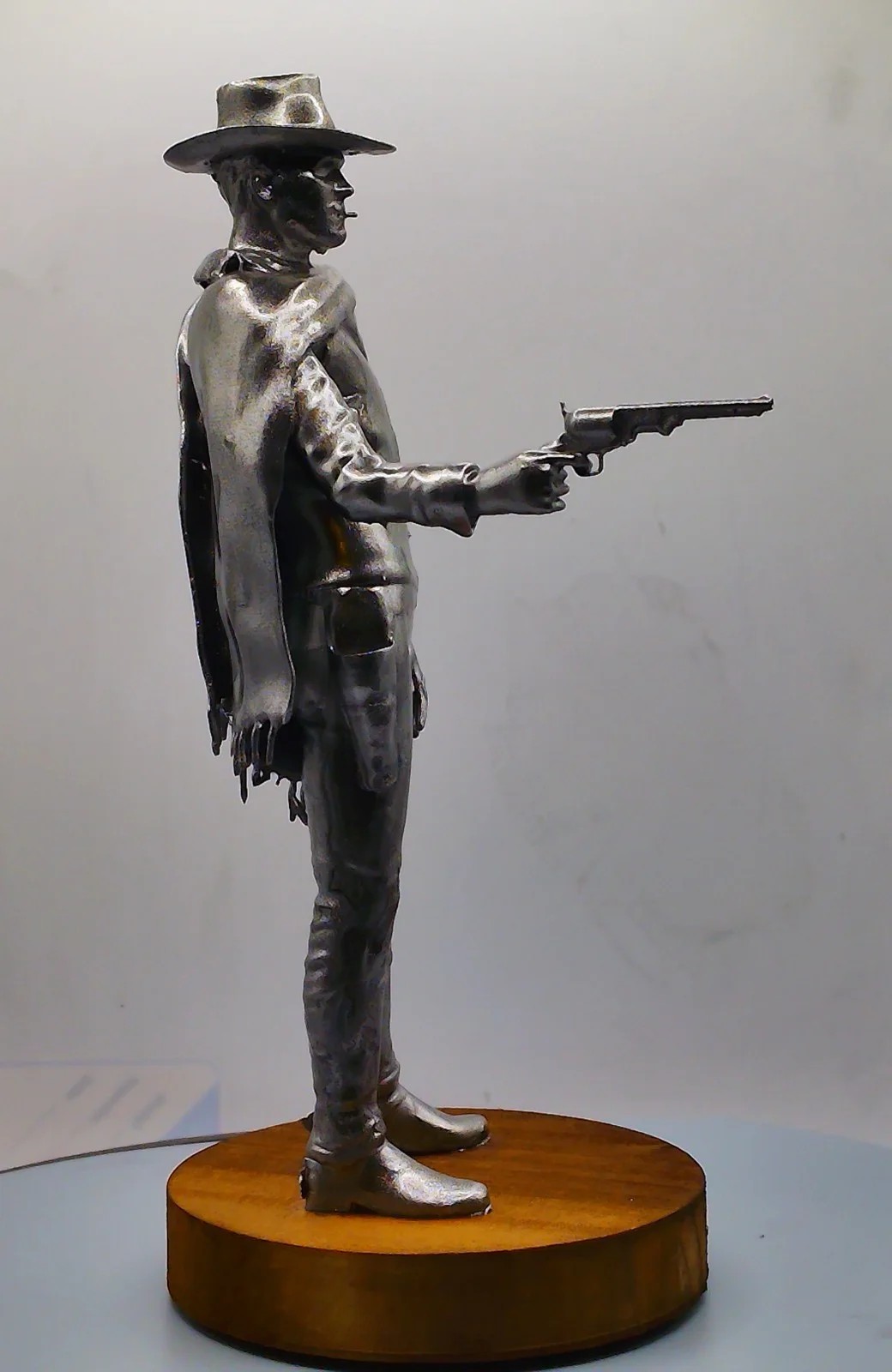 Clint Eastwood 'The Good' Statue - Metallic Silver Finish By Cave Craft, image 4