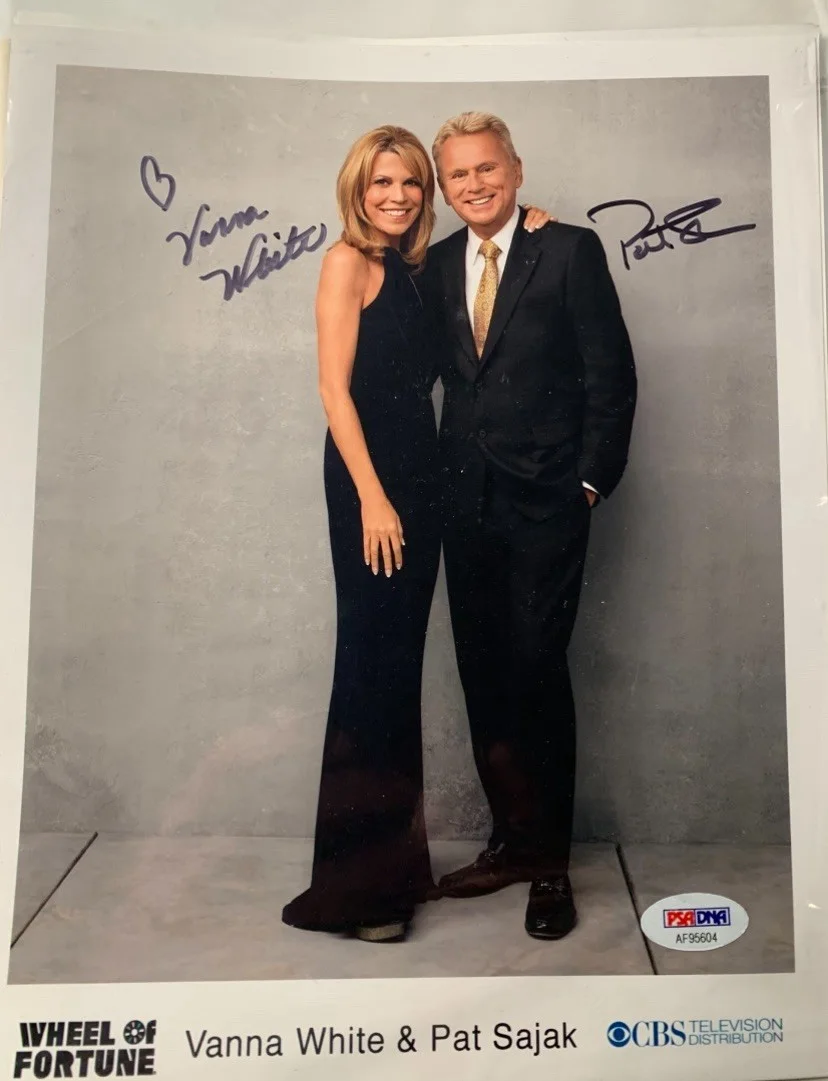 Vanna White — Vanna White & Pat Sajak autographed signed 8x10 photo Wheel Of Fortune PSA/DNA