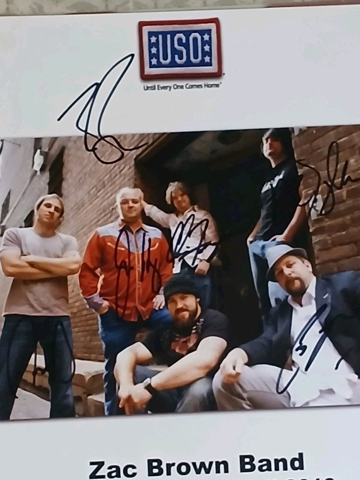 Coy Bowles, Zac Brown, Clay Cook, Chris Fryar, John Driskell Hopk — Zac Brown Band Signed Autograph 8x10 Photo - John Driskell Hopkins ++ w/ JSA COA, image 2