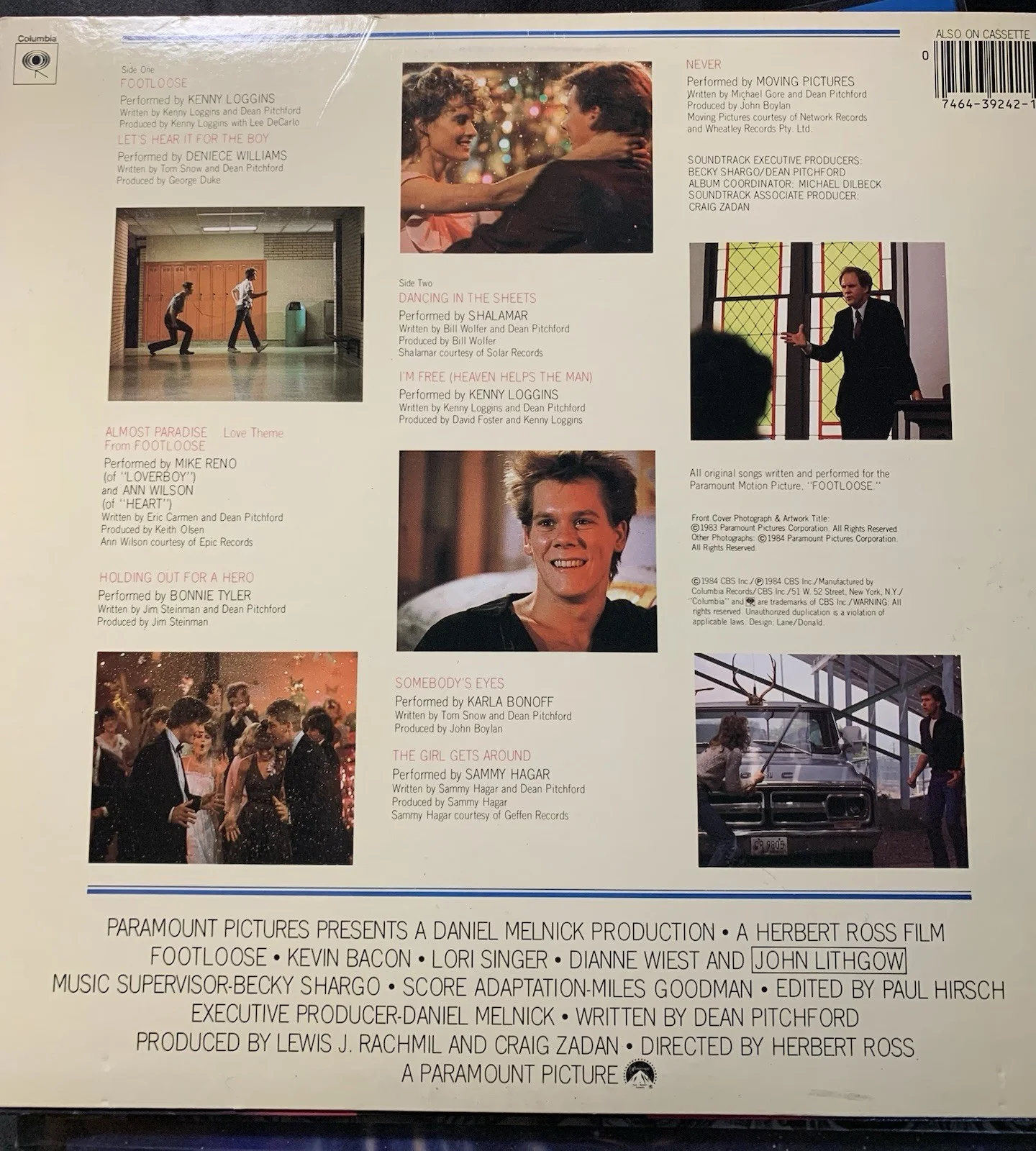 Kevin Bacon signed Footloose Vinyl Record Album Actor Auto, изображение 3