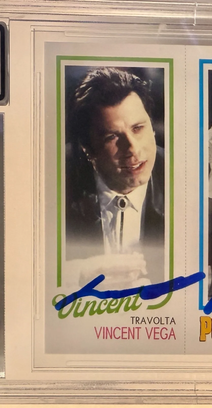 John Travolta, Uma Thurman — Custom Card Pulp Fiction #94 Signed John Travolta Uma Thurman Beckett AUTO 10, image 3