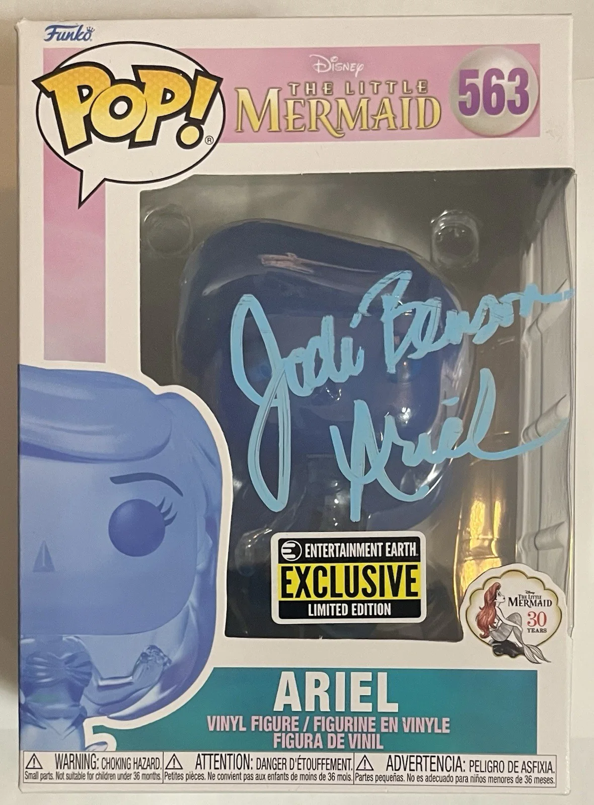 Jodi Benson — JODI BENSON SIGNED FUNKO POP #563 DISNEY THE LITTLE MERMAID ARIEL E.T. EXCLUSIVE