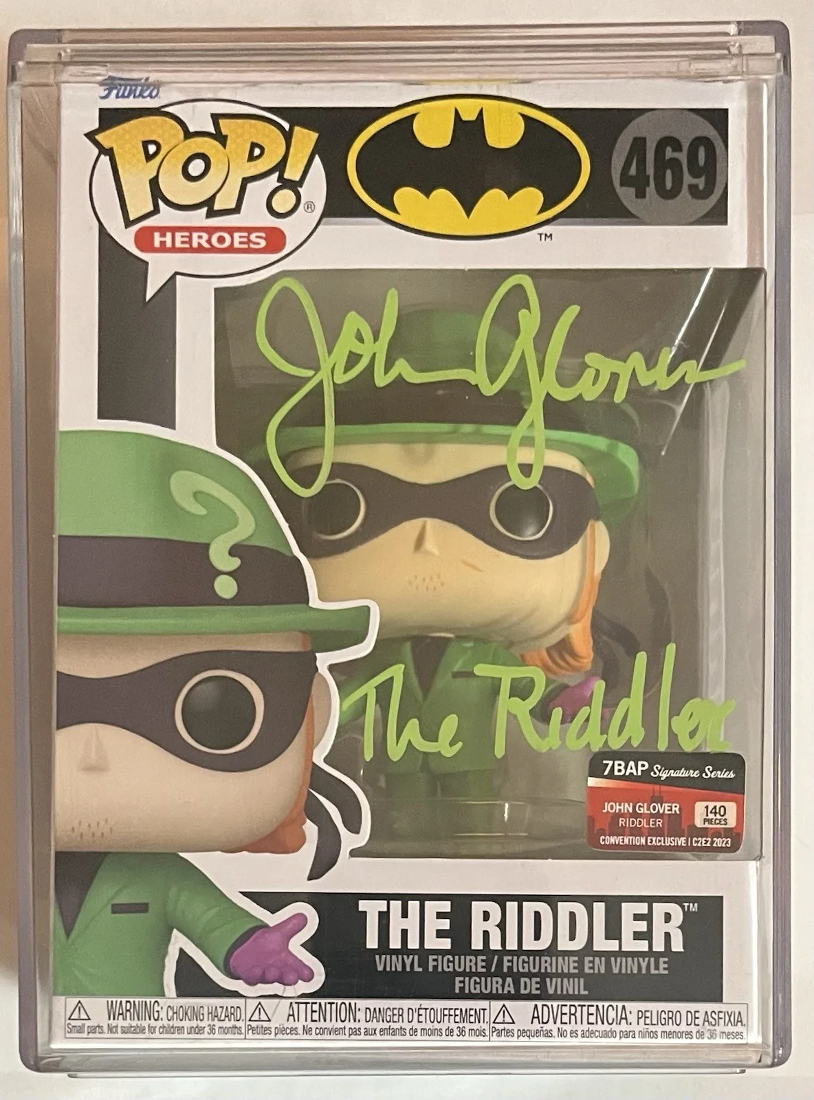 John Glover — John Glover “THE RIDDLER” signed Funko Pop w/JSA COA Limited To 140 C2E2 Con Exc, изображение 2