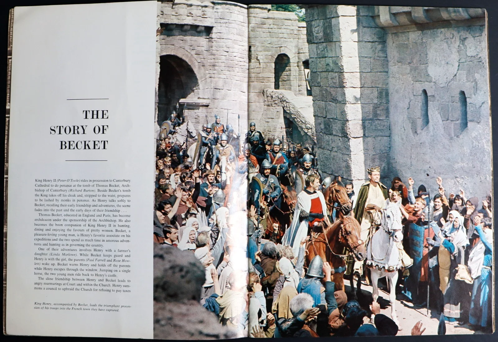 Becket ORIGINAL USA Film Brochure Peter O'Toole Richard Burton 1964, изображение 2