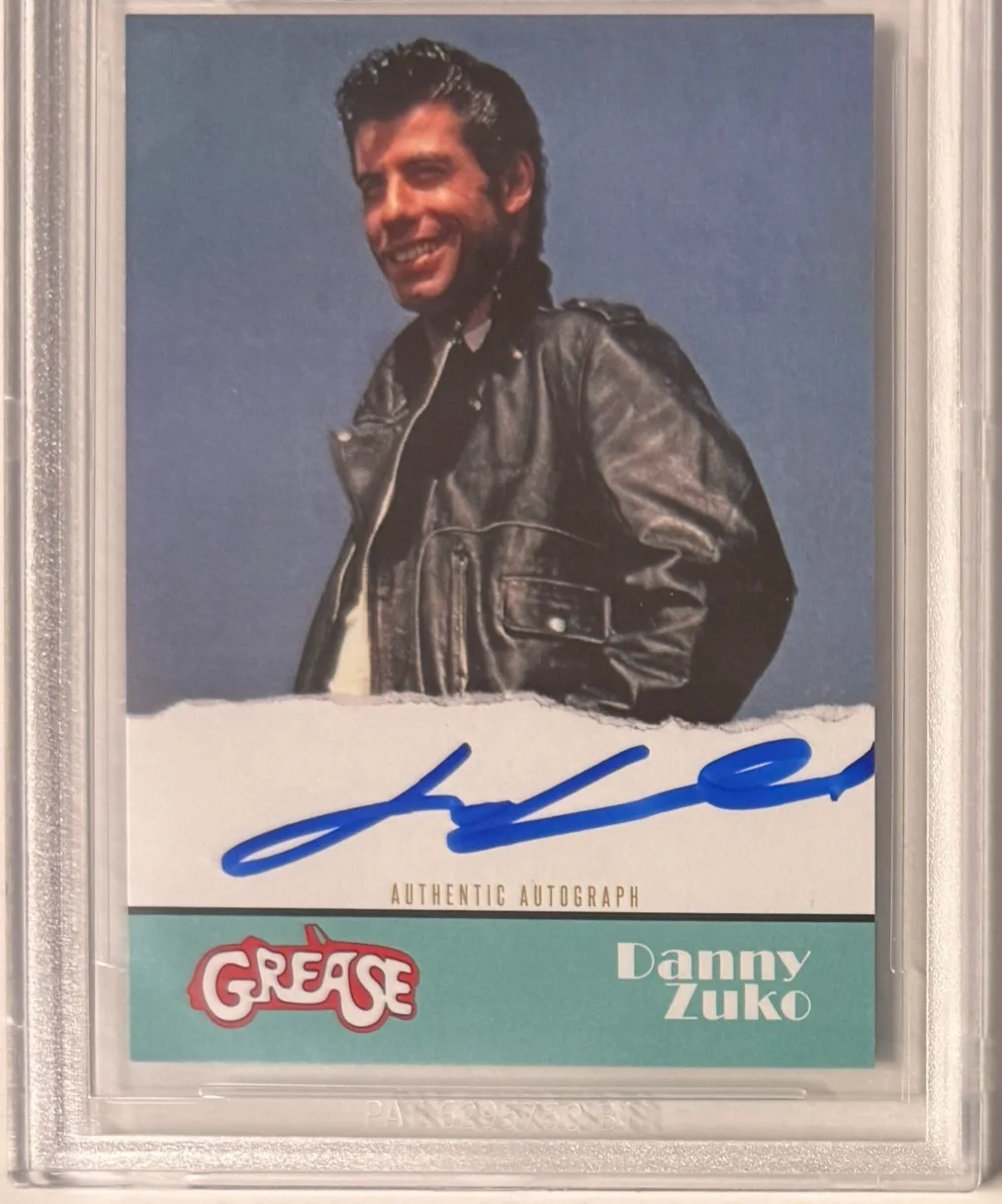 John Travolta — Custom Trading Card Grease #78 Signed John Travolta Beckett Witnessed AUTO 10, image 3