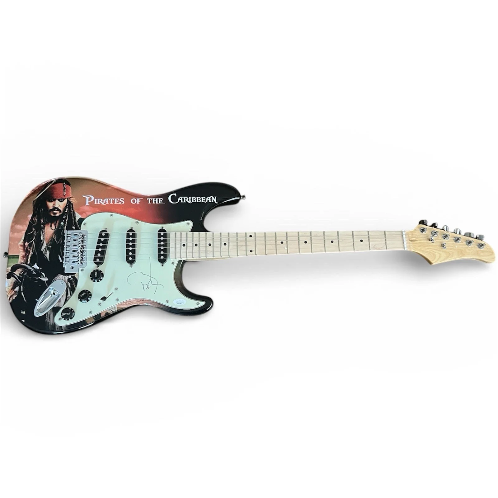 Johnny Depp — Johnny Depp Signed Autographed Custom Guitar JSA COA PIRATES OF THE CARIBBEAN, изображение 2
