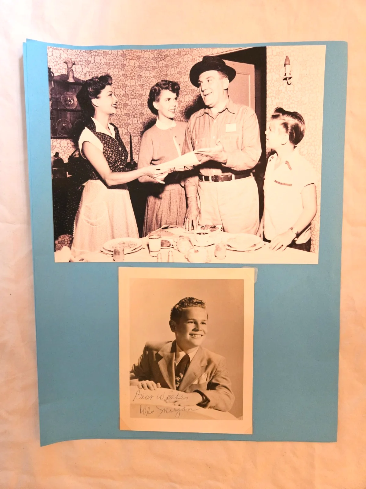 Vintage Wesley Morgan NBC 1950's radio SIGNED 4x5, image 2