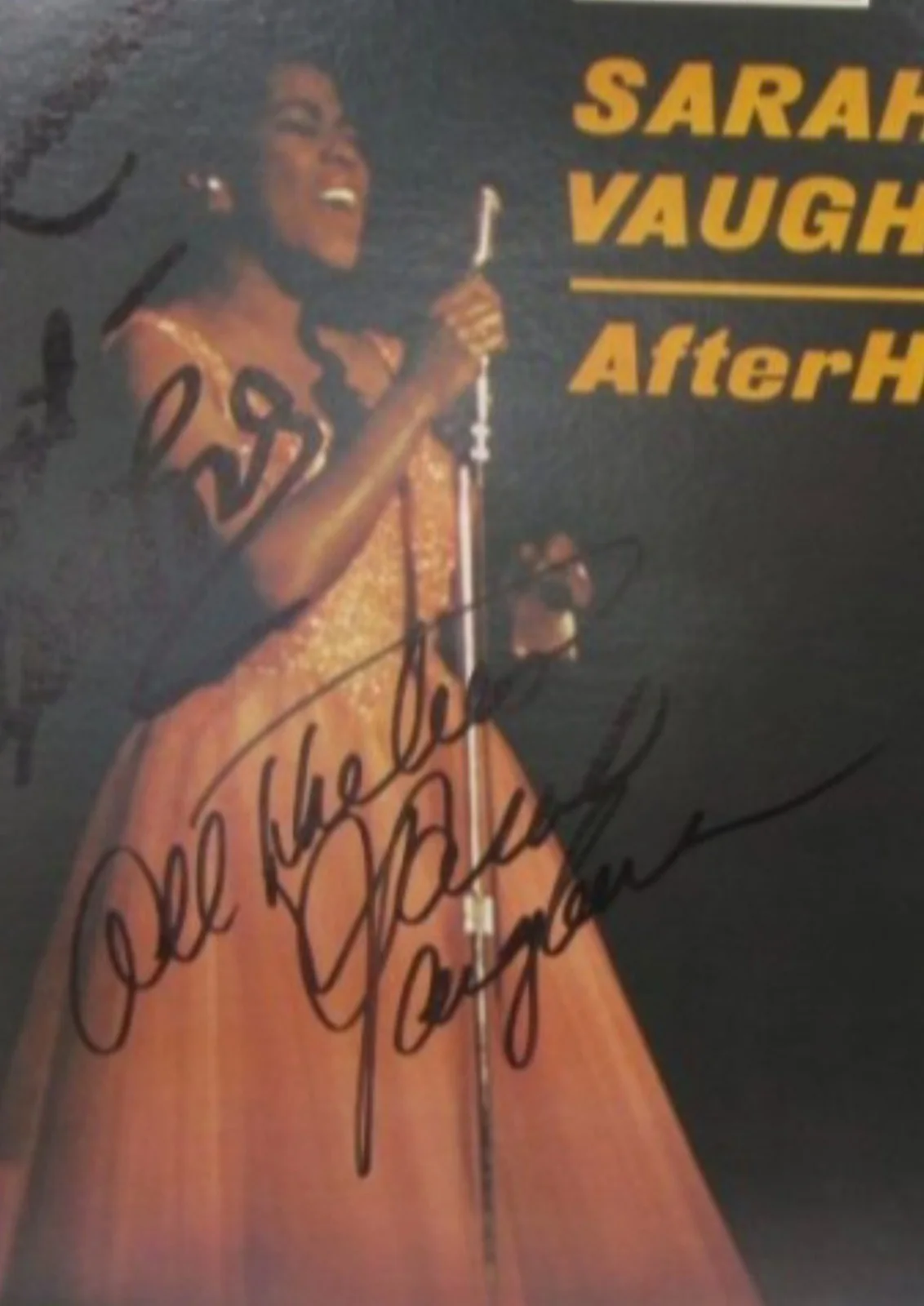 Sarah Vaughan signed by 3 George Duvivier Mundell Lowe original jazz great rare, image 2