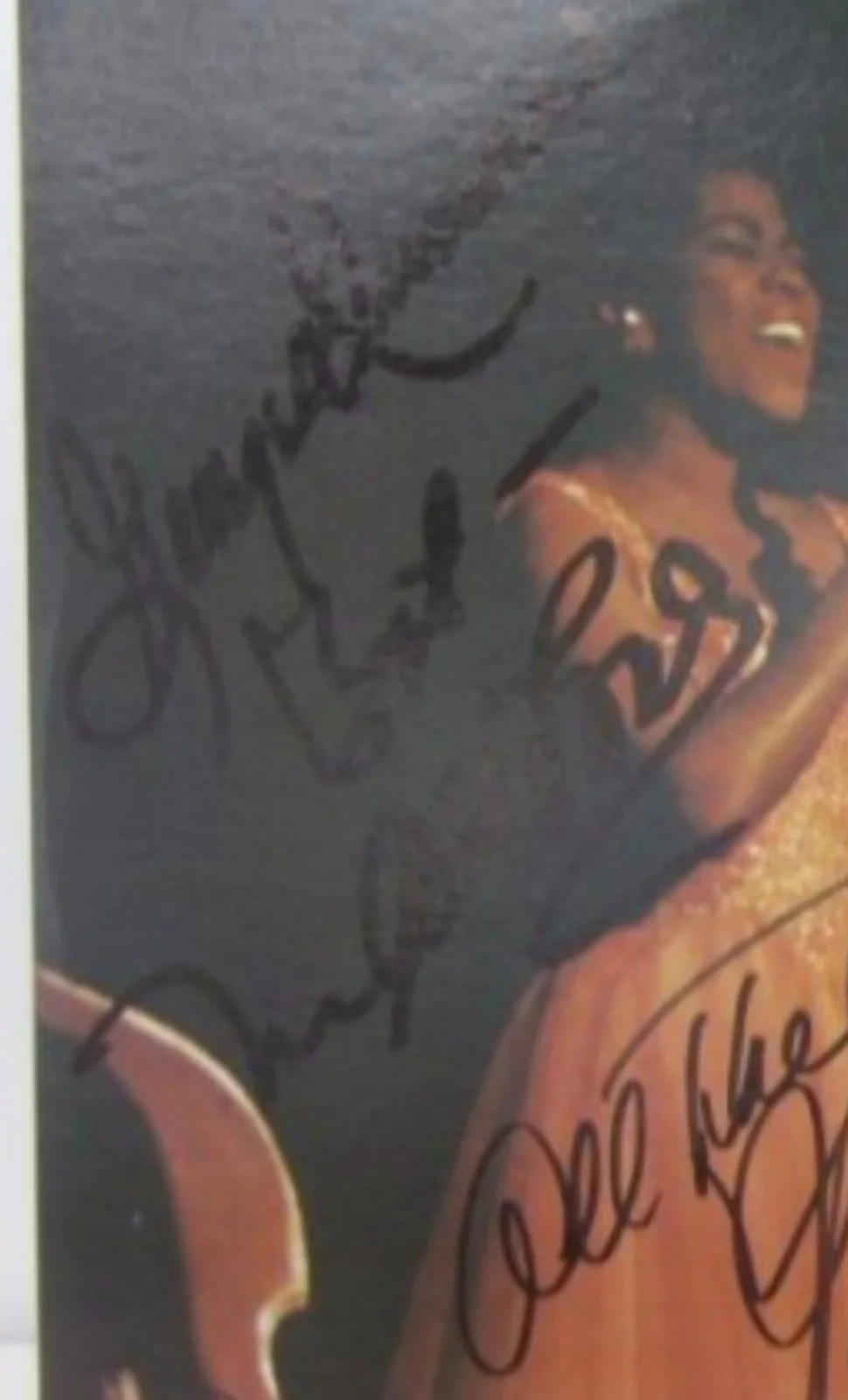 Sarah Vaughan signed by 3 George Duvivier Mundell Lowe original jazz great rare, image 3